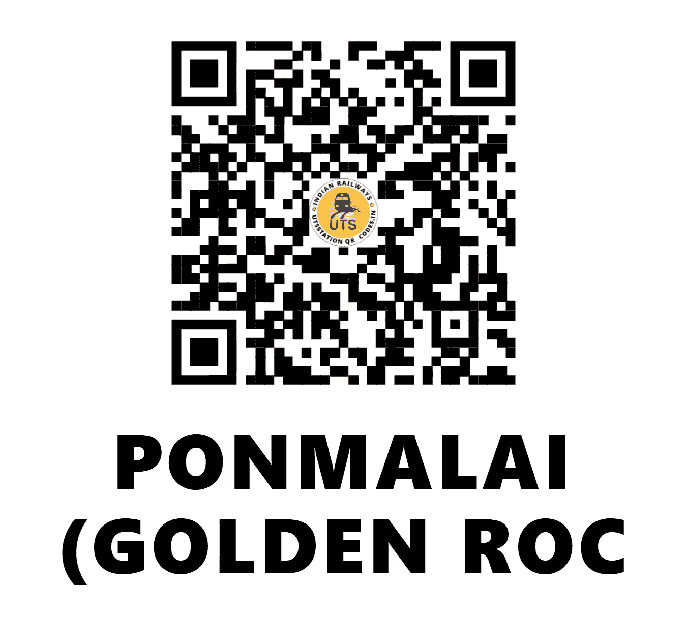 UTS QR Code for PONMALAI (GOLDEN ROC - GOC - SR (TAMIL NADU)
